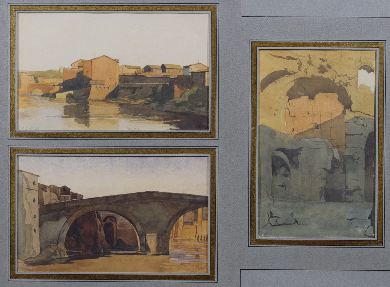 Tiberen, Cloaca Maxima og Ponte Rotto av Antoine Auguste Ernest Herbert or Hebert