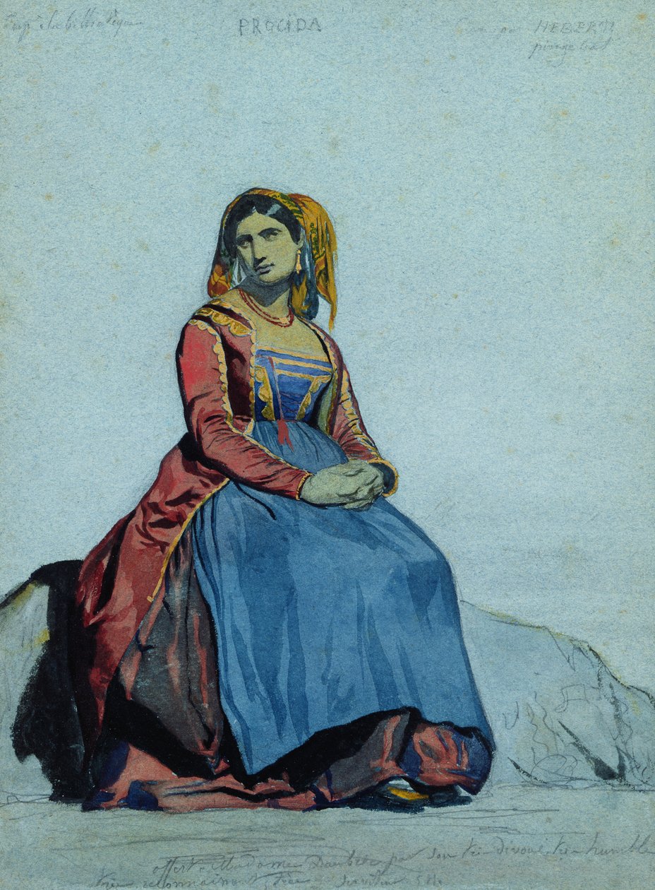 Kvinne fra Procida, sittende av Antoine Auguste Ernest Herbert or Hebert