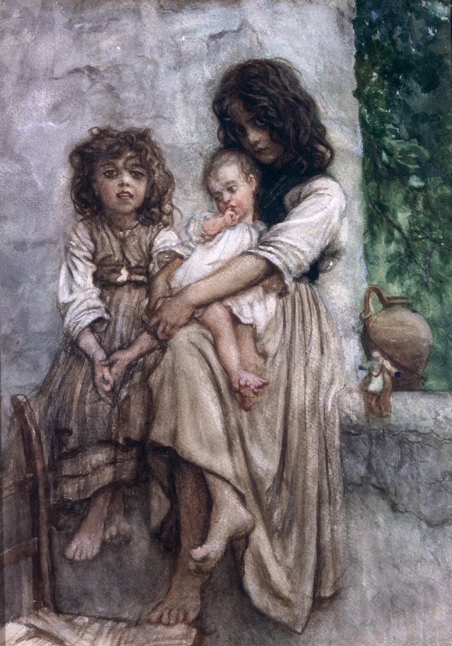 Unge jenter fra Ischia av Antoine Auguste Ernest Herbert or Hebert