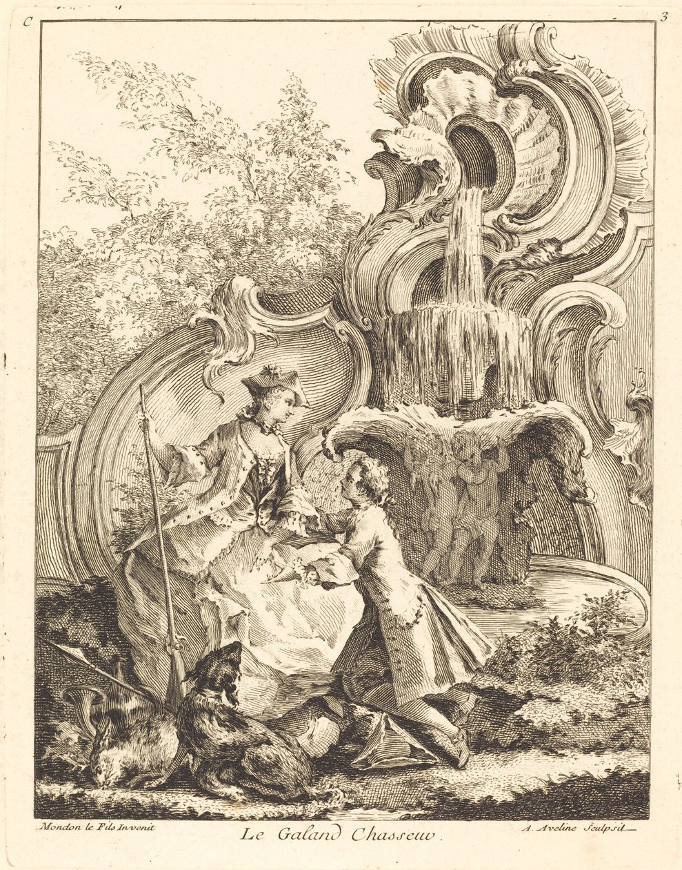 Galand-jegeren av Antoine Aveline after Jean Mondon