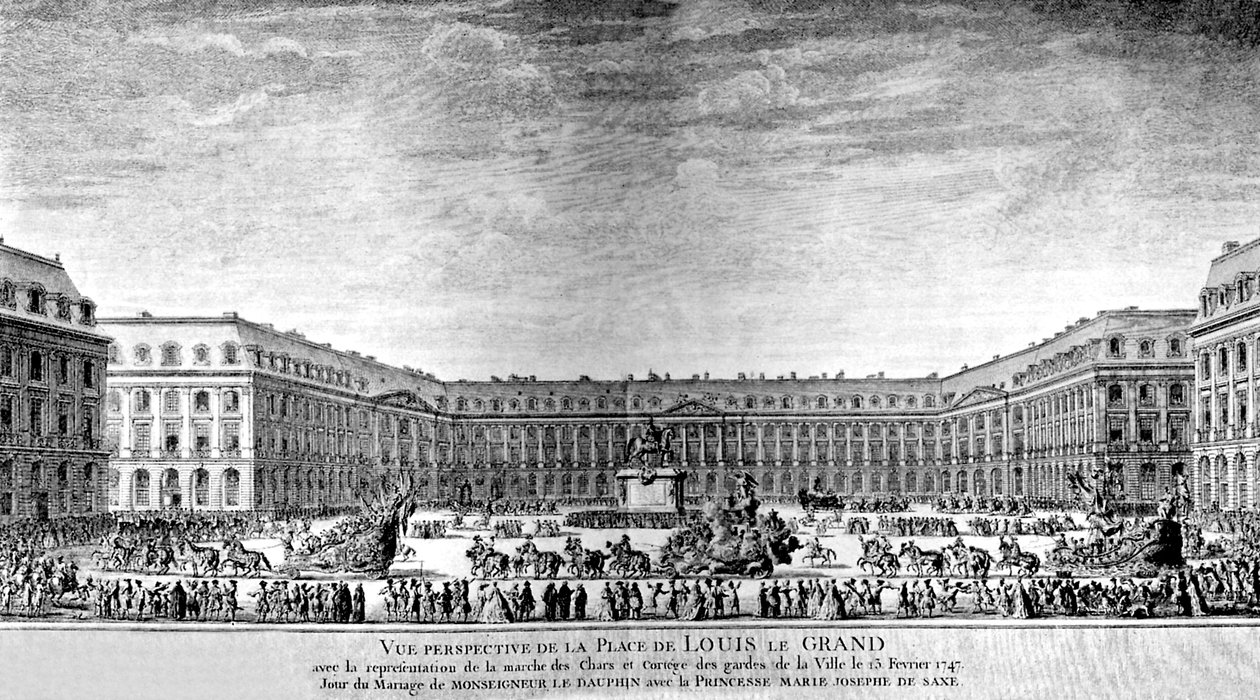 Ludvig den stores plass i Paris av Antoine Benoist or Benoit du Cercle