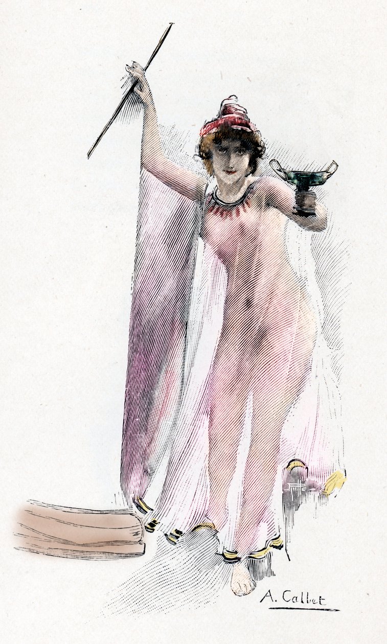 Odyssee d'Homere: "Circe la magicienne"" (Heksen Circe) Illustrasjon av Antoine Calbet (1860-1944) for "L'odyssee" av den greske poeten Homere (Odyssey av Homer) 1897 Privat samling av Antoine Calbet