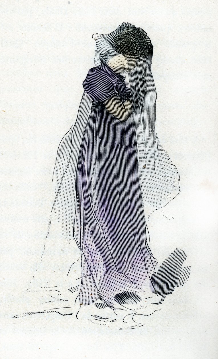 Portrett av Fanny Dillon (1785-1836) kone til grev Bertrand, ledsager av Napoleon I som fulgte ham til Saint Helene av Antoine Calbet