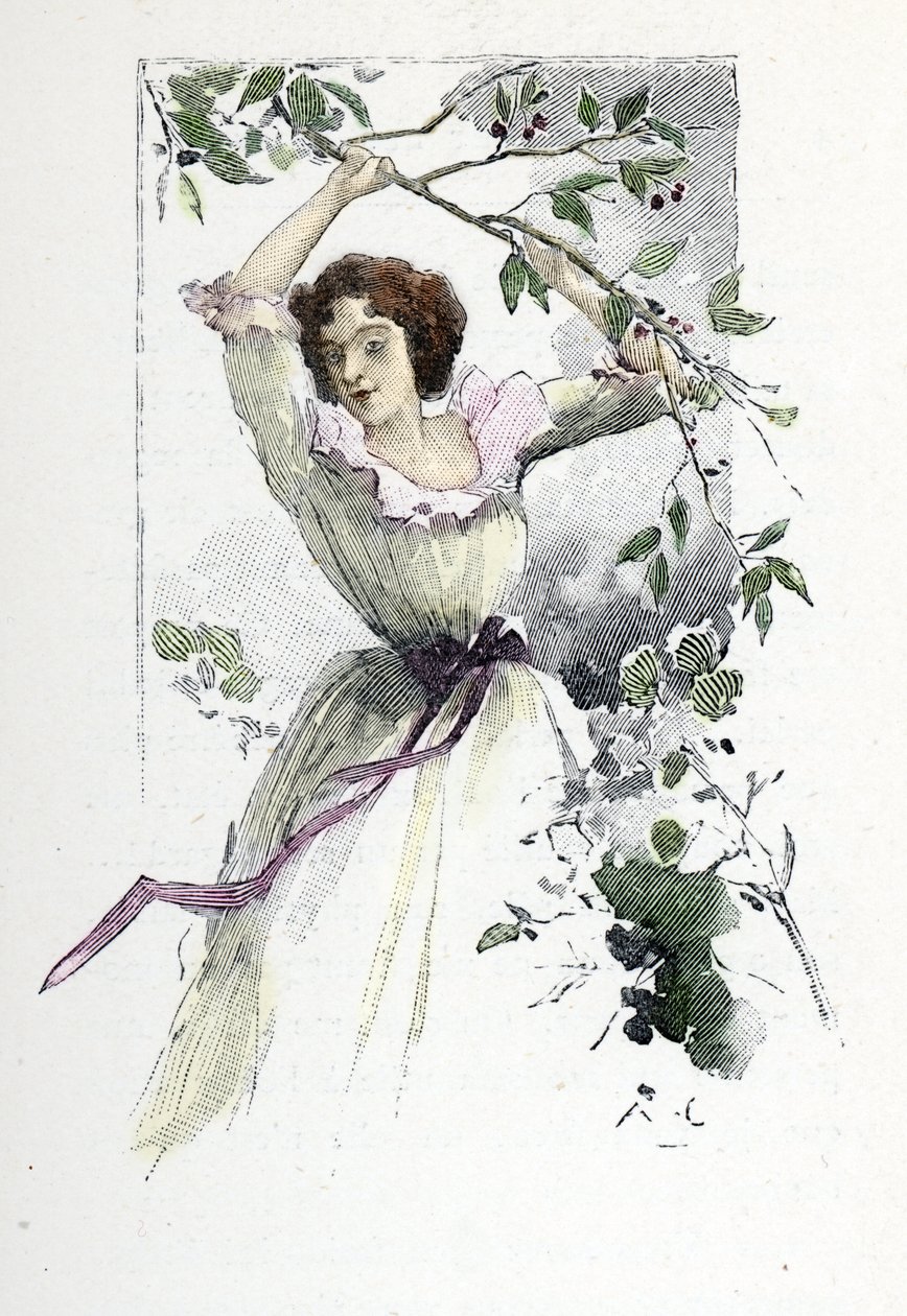 Portrett av den unge Caroline de Colombier, ca. 1785 (trykk) av Antoine Calbet