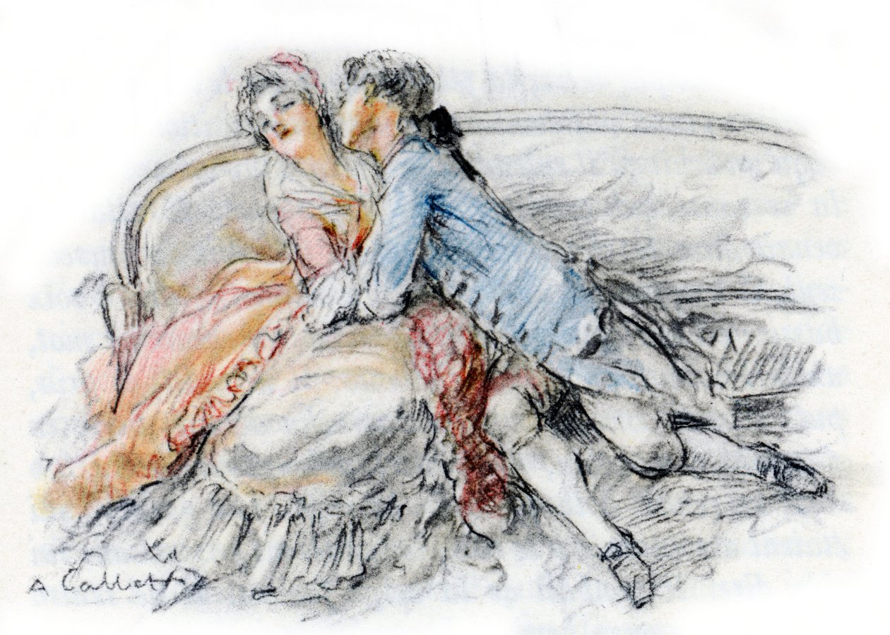 Werther kysser Charlotte av Antoine Calbet