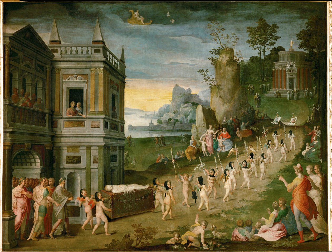 Allegori eller Amors begravelse … av Antoine Caron