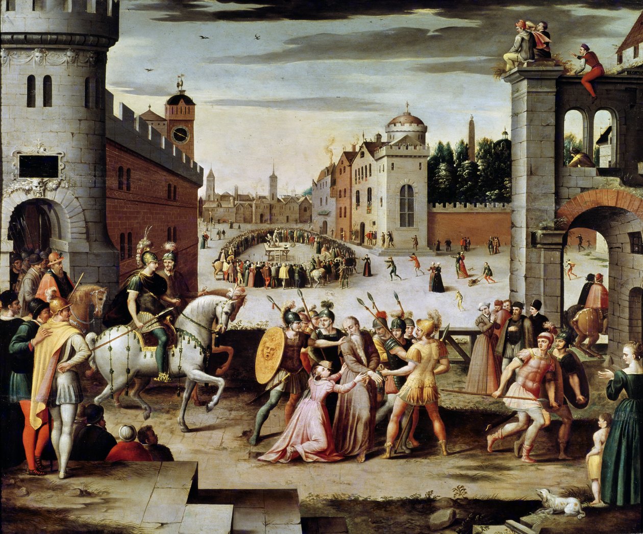 Arrestasjonen og henrettelsen av Sir Thomas More i 1535 (olje på panel) av Antoine Caron