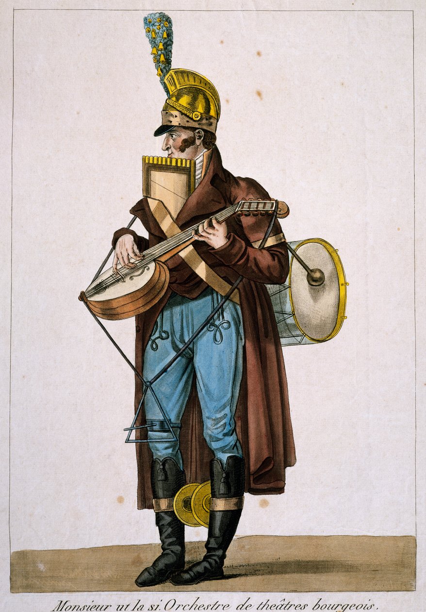 Gatemusiker, av Carle Vernet (1758-1836), gravering, Frankrike av Antoine Charles Horace Vernet
