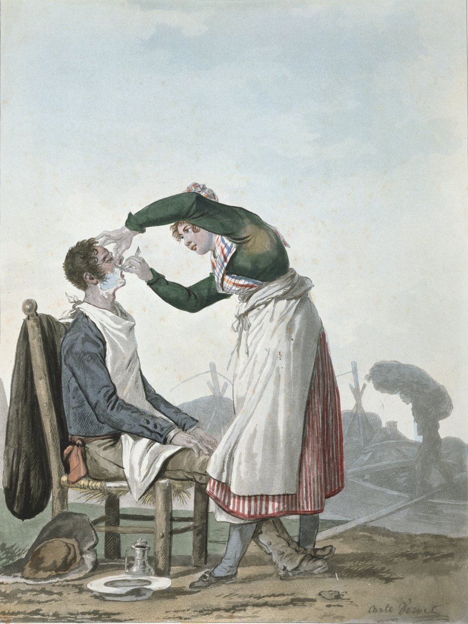 En collier som barberer seg av Antoine Charles Horace Vernet