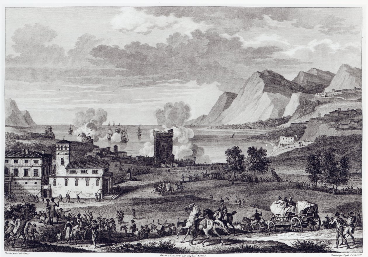 Deliverance of Corsica, 20. oktober 1796, gravert av Jean Duplessi-Bertaux (1747-1819) av Antoine Charles Horace Vernet