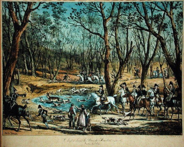 Jakt i skogen ved Meudon, 29. mars 1819 av Antoine Charles Horace Vernet