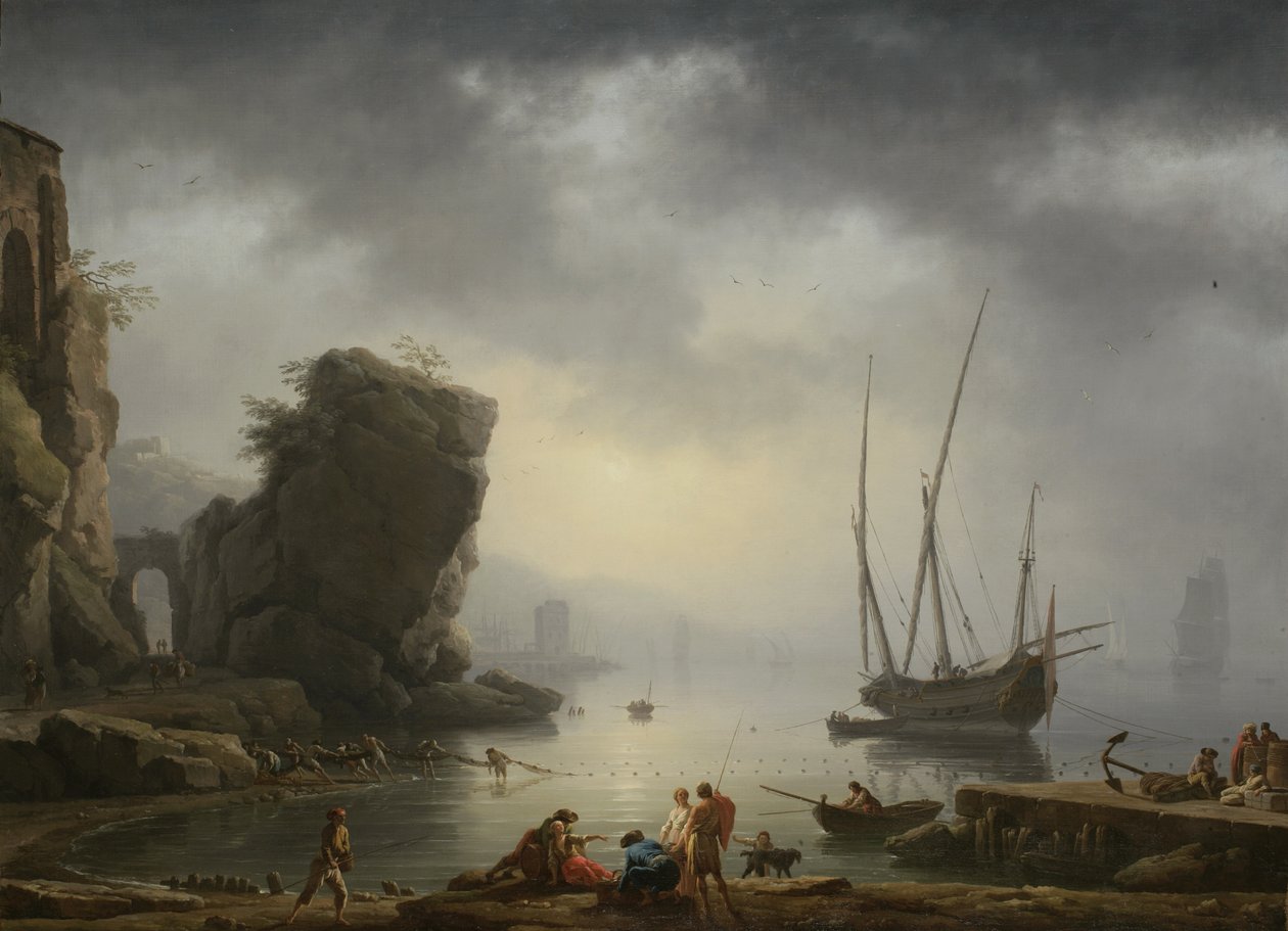 Middelhavet kystscene, 1746 av Antoine Charles Horace Vernet