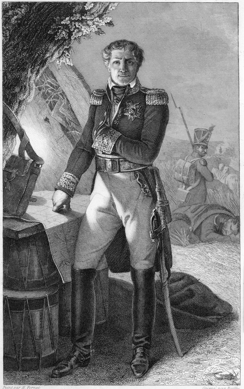 Portrett av Laurent de Gouvion Saint-Cyr (1764-1830), Marquis de Gouvion og marskalk av Frankrike av Antoine Charles Horace Vernet