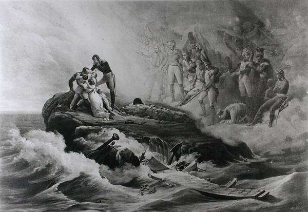 Familien Bertrands farvel, St. Helena, ca. 1821-36 av Antoine Charles Horace Vernet