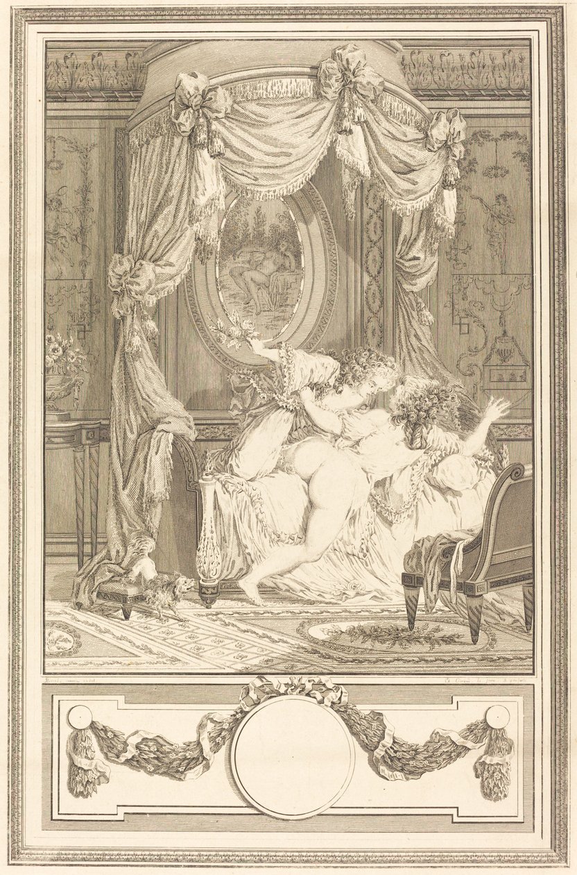La raclee avec des roses (The Thrashing with Roses) av Antoine Cosme Giraud after Antoine Borel