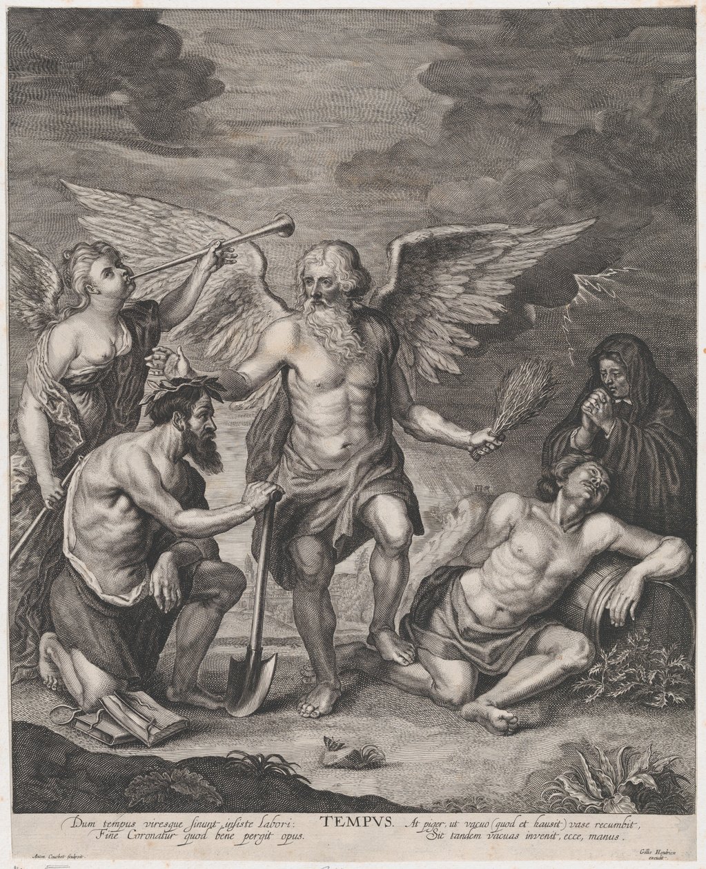 Tidskroning Sysselsetting og straff Lediggang, ca. 1650-77. av Antoine Couchet