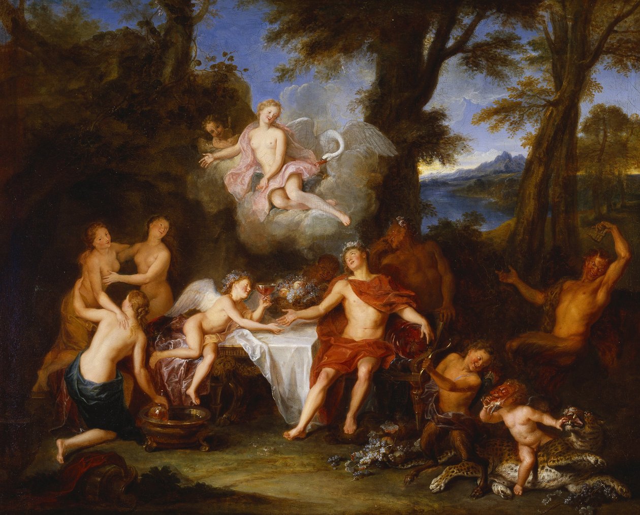 The Alliance of Bacchus and Cupid, ca. 1702 (olje på lerret) av Antoine Coypel