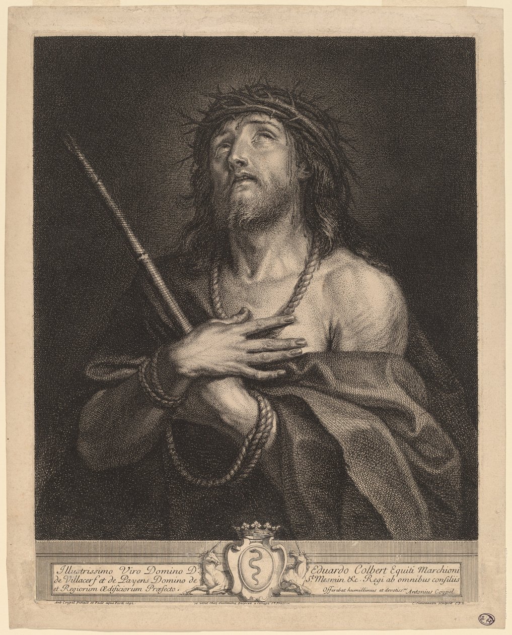 Kristus som sorgens mann av Antoine Coypel, finished in engraving by Charles Simonneau
