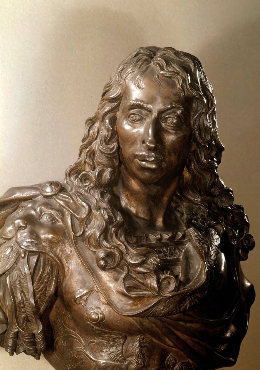 Byste i bronse av Louis II av Bourbon, Prince of Conde kjent som Grand Conde (1621-1686) (Bourbon-Conde). Skulptur av Antoine Coysevox (1640-1720) 1600-tallet. av Antoine Coysevox