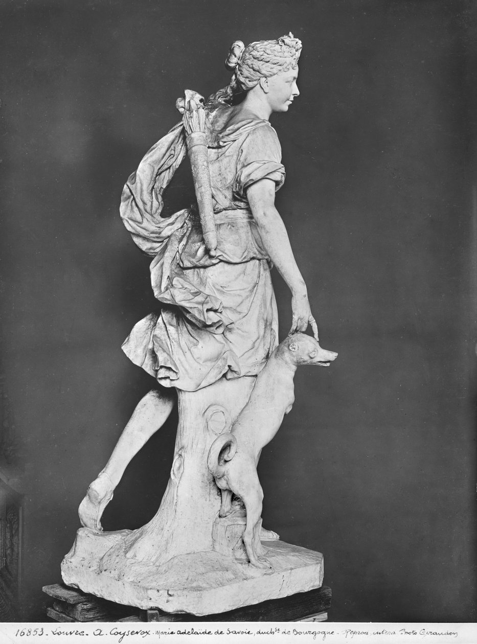 Marie-Adelaide de Savoie, hertuginne av Burgund, som Diana the Huntress, 1709 (se også 209277, 346030, 346032) (marmor) av Antoine Coysevox