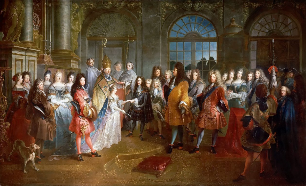 Ekteskap med Ludvig av Frankrike, hertug av Burgund og Marie Adelaide av Savoy, 7. desember 1697 av Antoine Dieu