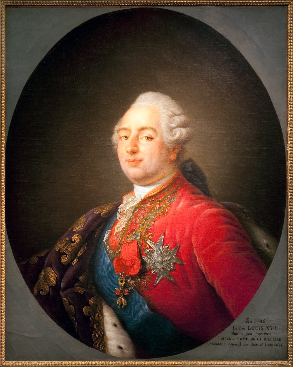 Portrett av Louis XVI (1754-1793), konge av Frankrike. Maleri fra verkstedet til Antoine Francois (Antoine-Francois) Callet (1741-1823). 1786. Dim. 0,915 x 0,730 m. Paris, Musee Carnavalet av Antoine Francois (after) Callet