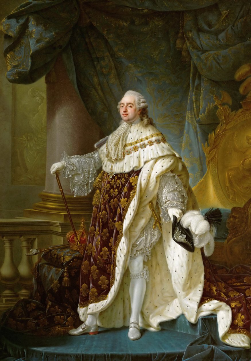 Portrett av kong Ludvig XVI 1754-1793 i hans kroningskåper, 1779 av Antoine François Callet