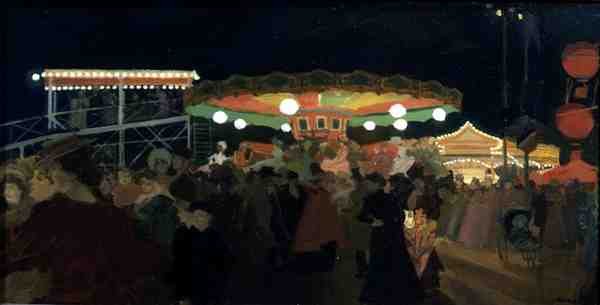 The Fairground, ca. 1896 (olje om bord) av Antoine Guillaume Minartz