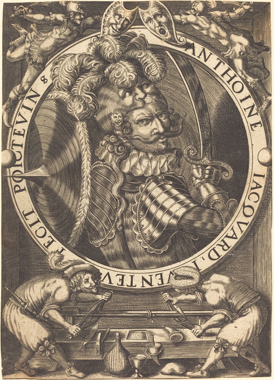 Selvportrett (The Trade Card of Anthoine Jacquard) av Antoine Jacquard