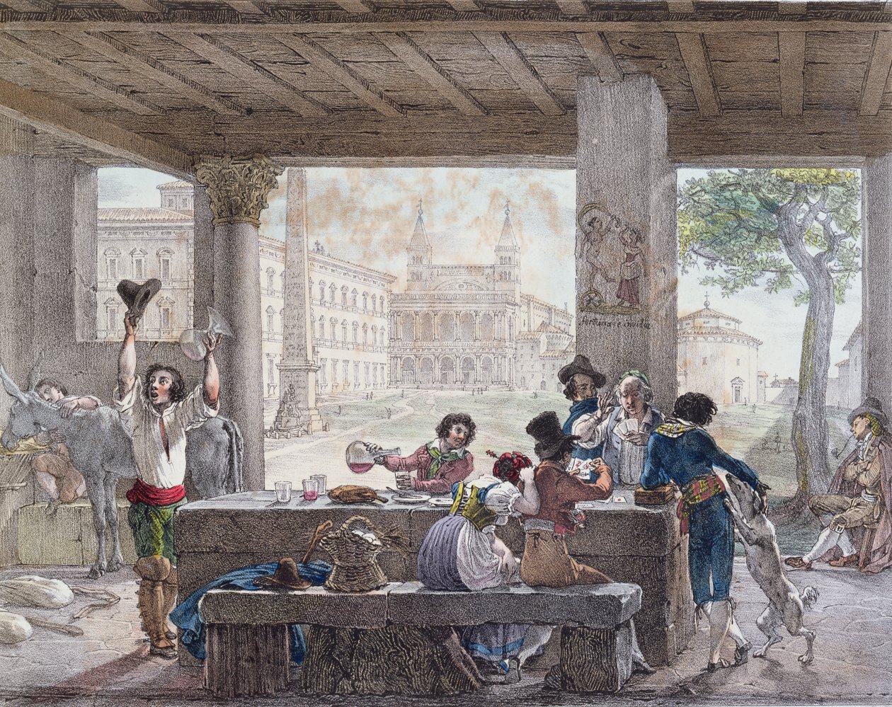 Inn i Roma, gravert av Francois Alexandre Villain (1798-1884) ca. 1820-30 av Antoine Jean Baptiste Thomas