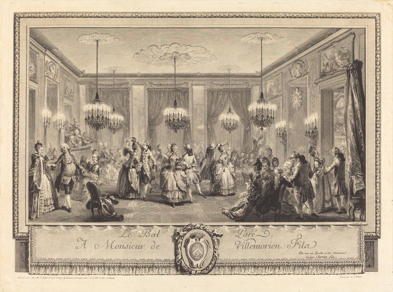 Ballen kledd av Antoine Jean Duclos after Augustin de Saint Aubin
