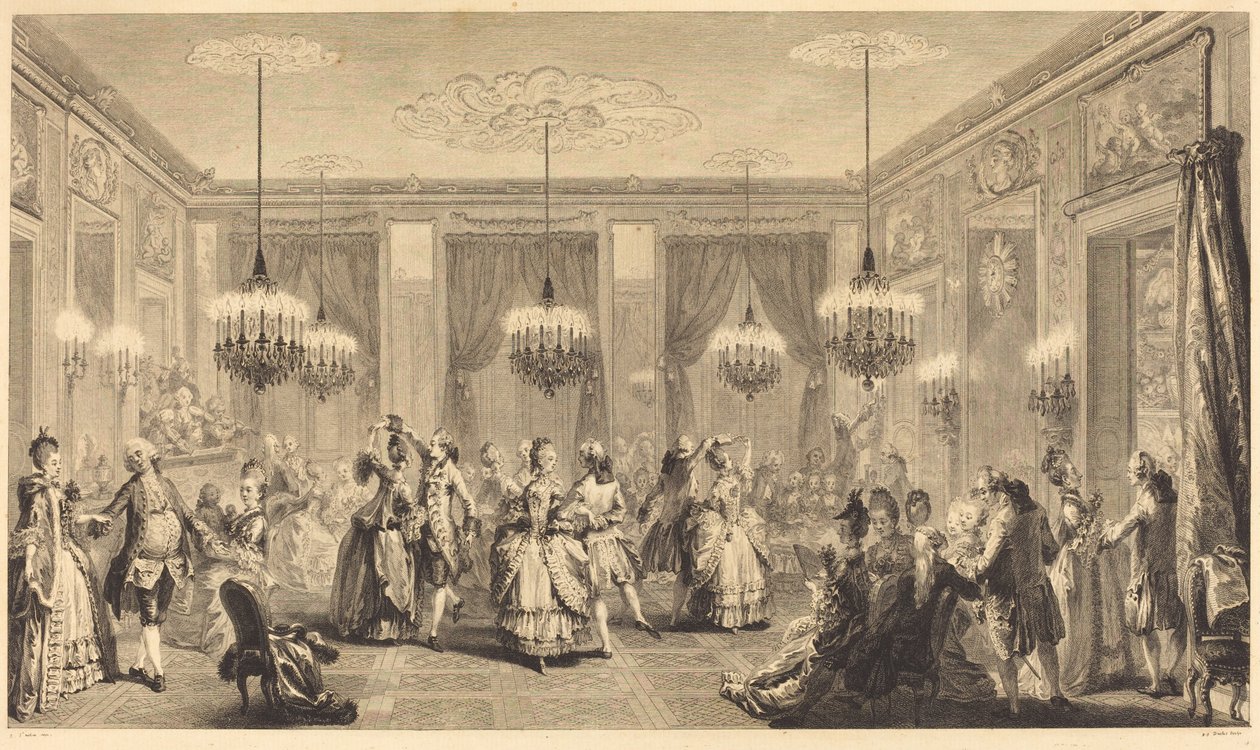 Ballen kledd av Antoine Jean Duclos after Augustin de Saint Aubin