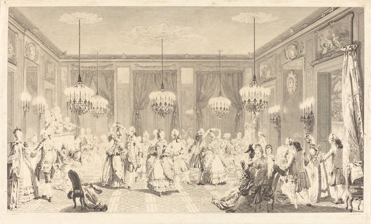 Det virker for dem av Antoine Jean Duclos after Augustin de Saint Aubin