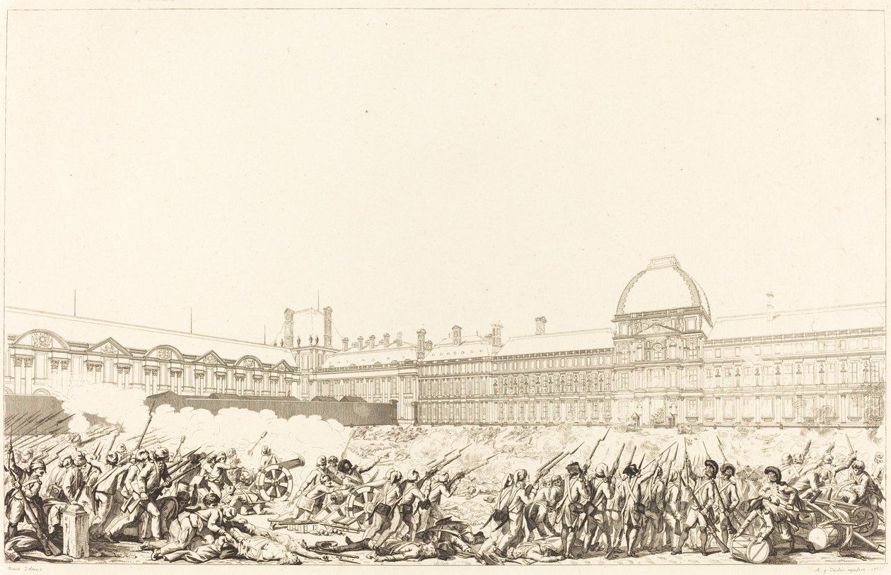 Dagen 10. august 1792 av Antoine Jean Duclos after Charles Monnet