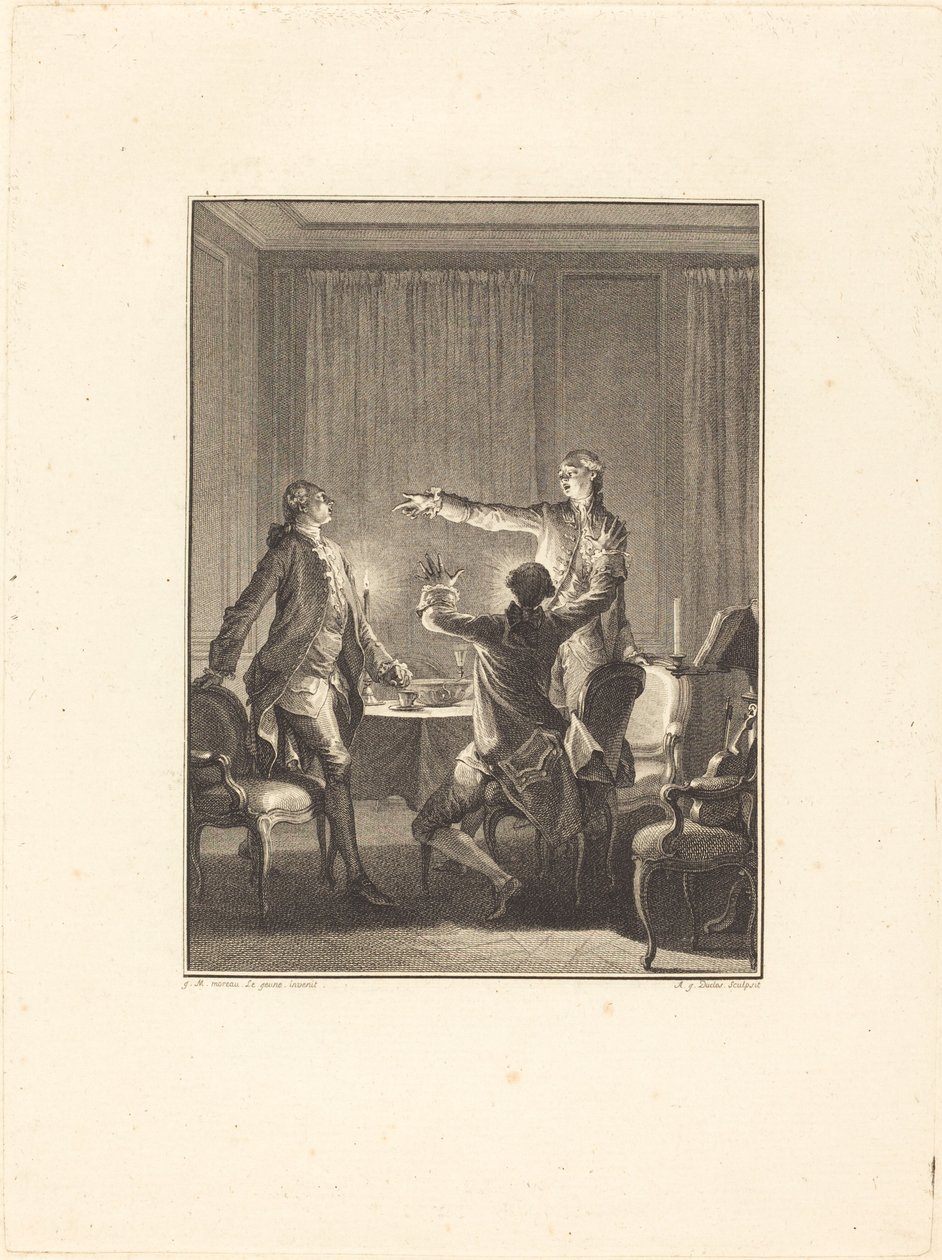 Provokasjonen av Antoine Jean Duclos after Jean Michel Moreau