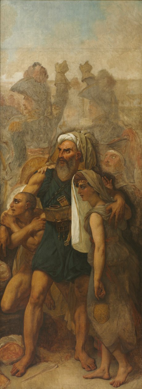 Egyptisk familieskisse for slaget ved pyramidene, ca. 1835. av Antoine Jean Gros