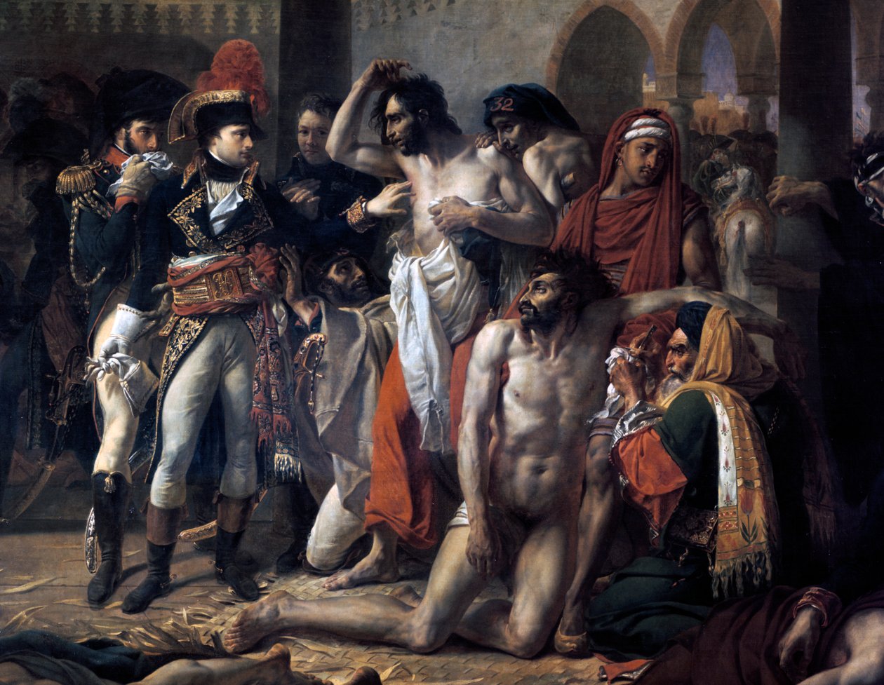 Napoleon Bonaparte besøker pesten i Jaffa, 11. mars 1799, 1804. av Antoine Jean Gros