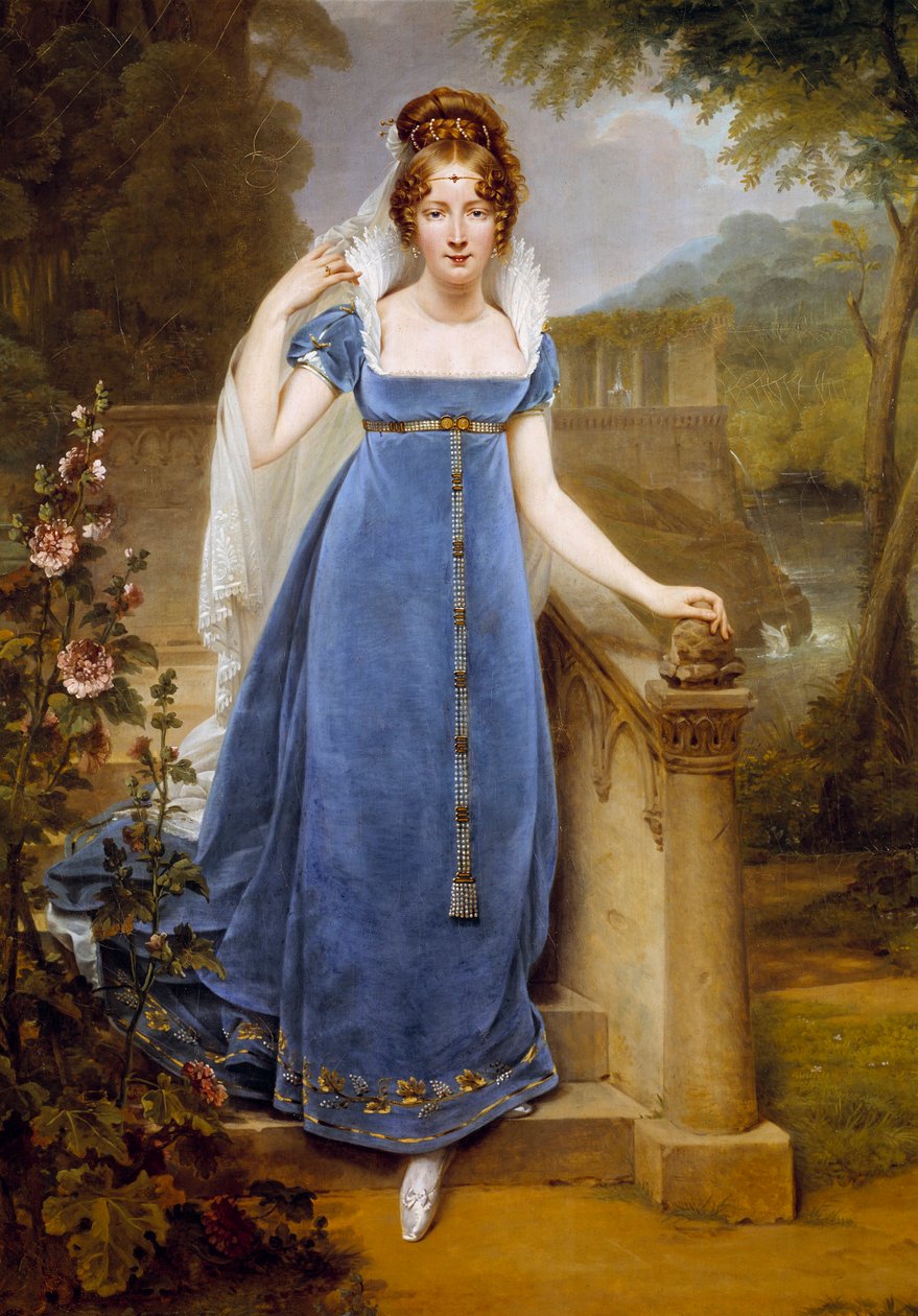 Portrett i full lengde av Henriette Scherrer, grevinne Legrand (1795-1848). Maleri av Antoine Jean Gros (1771-1835) av Antoine Jean Gros