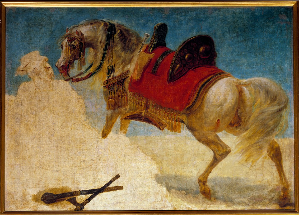 Studie av hestesele Maleri av Antoine Jean Gros (1771-1835) 1800-tallet Søn. 0,97x1,3 m av Antoine Jean Gros