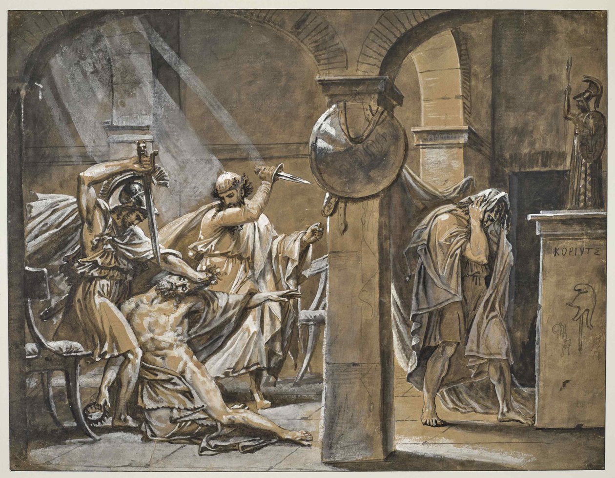 Timophanes død, 1842. av Antoine Jean Gros Baron