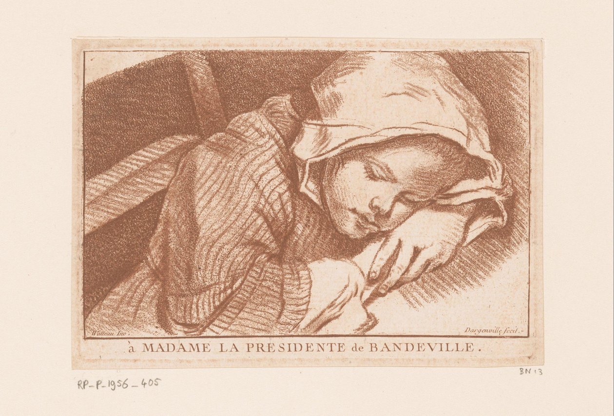 sovende jente av Antoine Joseph Dezallier d