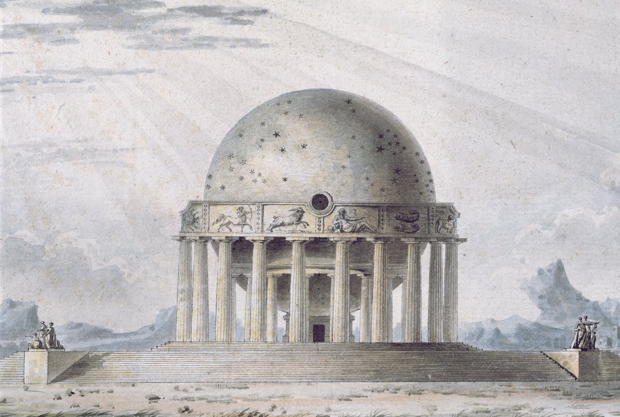 Design for a House for a Cosmopolite, 1783 (detalj) (se også 195241-195242, 196724-196726) av Antoine Laurent Thomas Vaudoyer