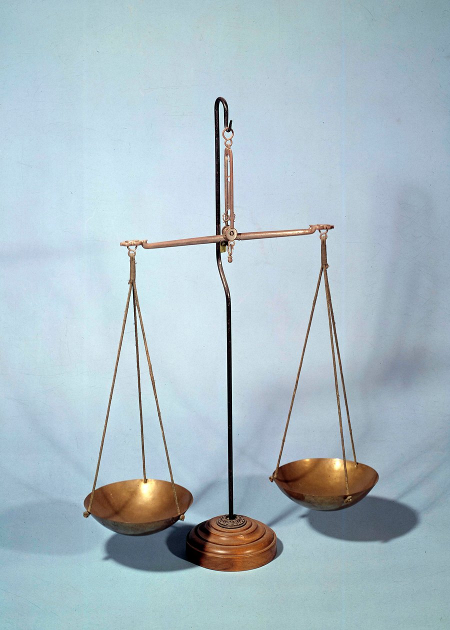 Måleinstrument: balanse av Antoine Louis Lavoisier (1746-1794), fransk kjemiker av Antoine Laurent de Lavoisier