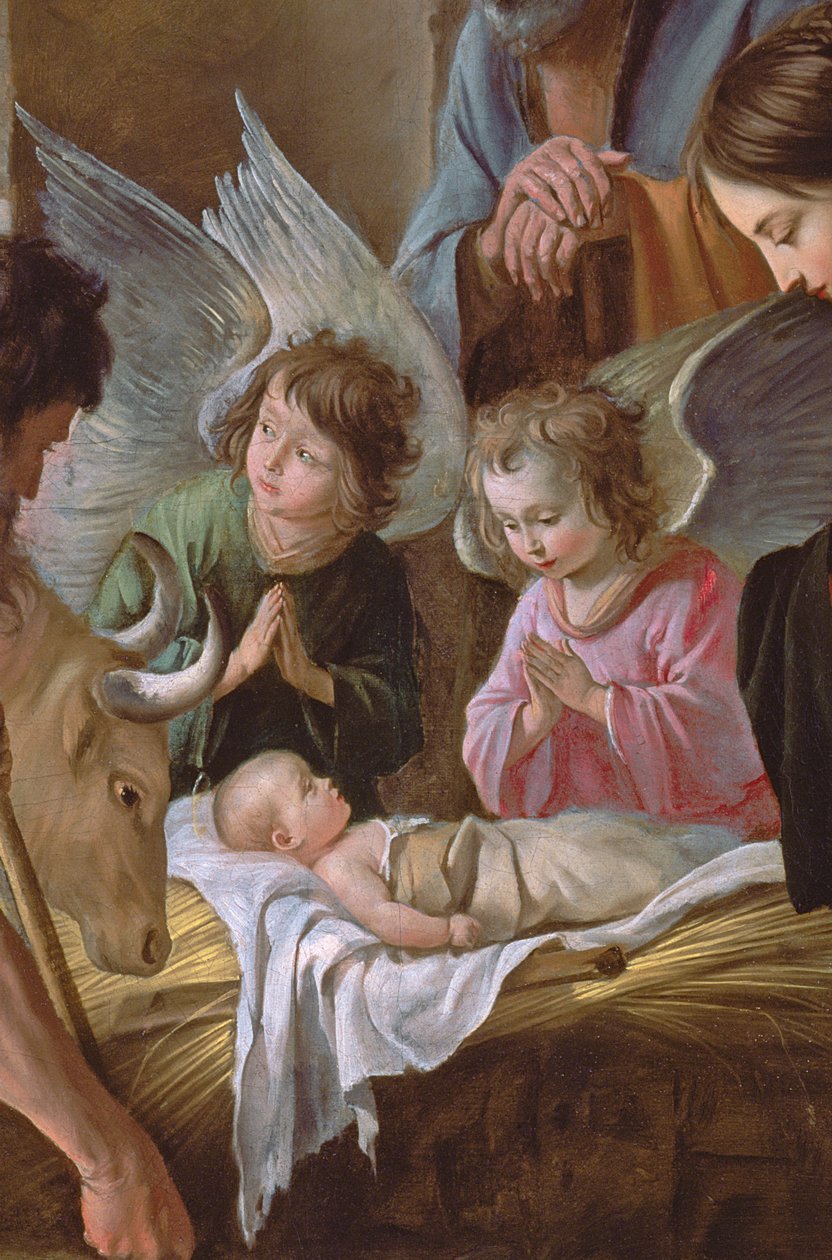 The Adoration of the Shepherds, ca. 1638 (detalj av 99414) av Antoine Le Nain