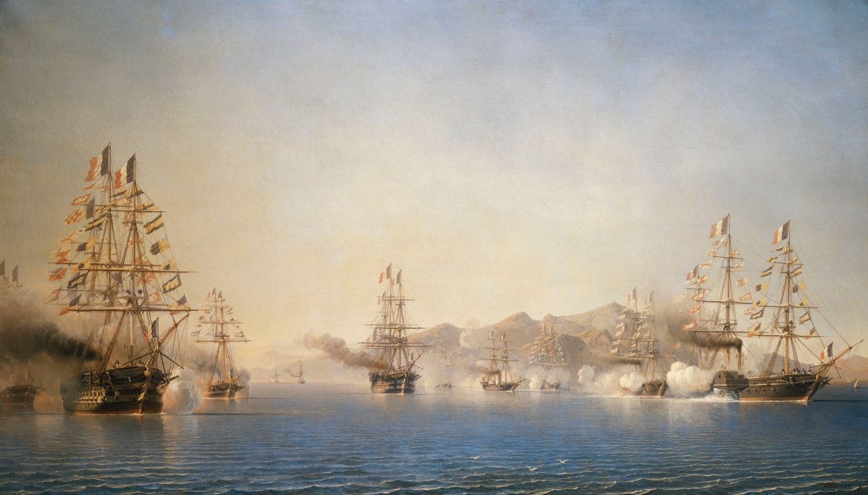 Prinspresidentens (Napoleon III) ankomst på Rade de Toulon, 27. september 1852 av Antoine Leon Morel Fatio