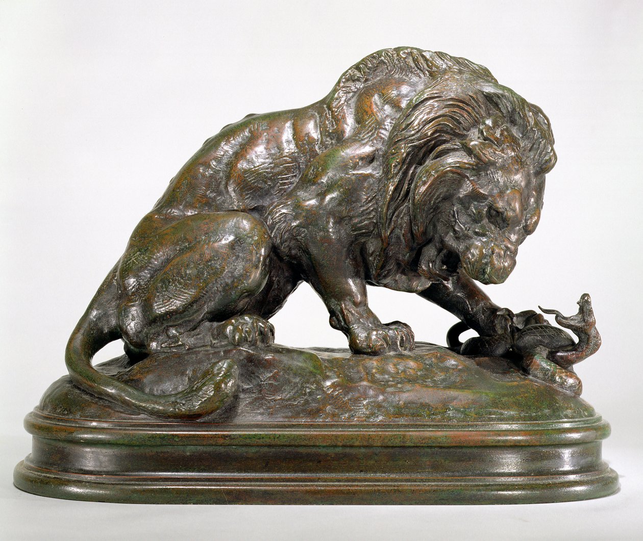 Løve og slange av Antoine Louis Barye