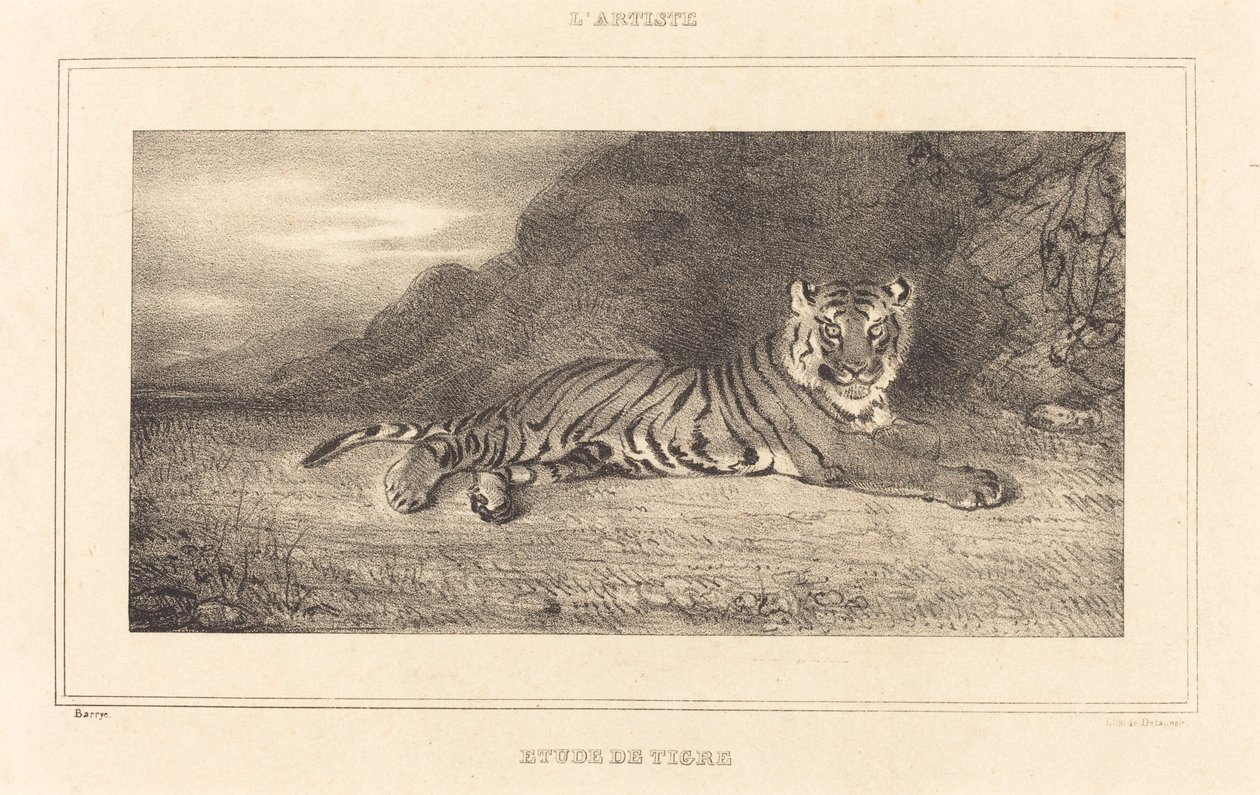 Studie av en tiger av Antoine Louis Barye