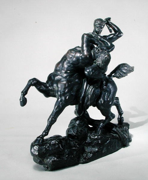 Theseus som bekjemper Centaur Bienor (bronse) (sett forfra) av Antoine Louis Barye