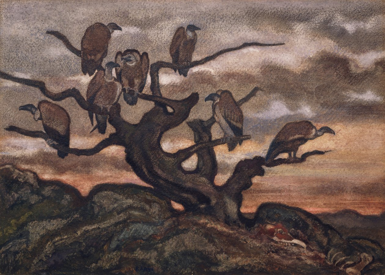 Gribber på et tre, 1810-75. av Antoine Louis Barye