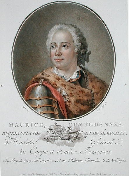 Maurice (1696-1750) greve av Sachsen av Antoine Louis Francois (after) Sergent Marceau